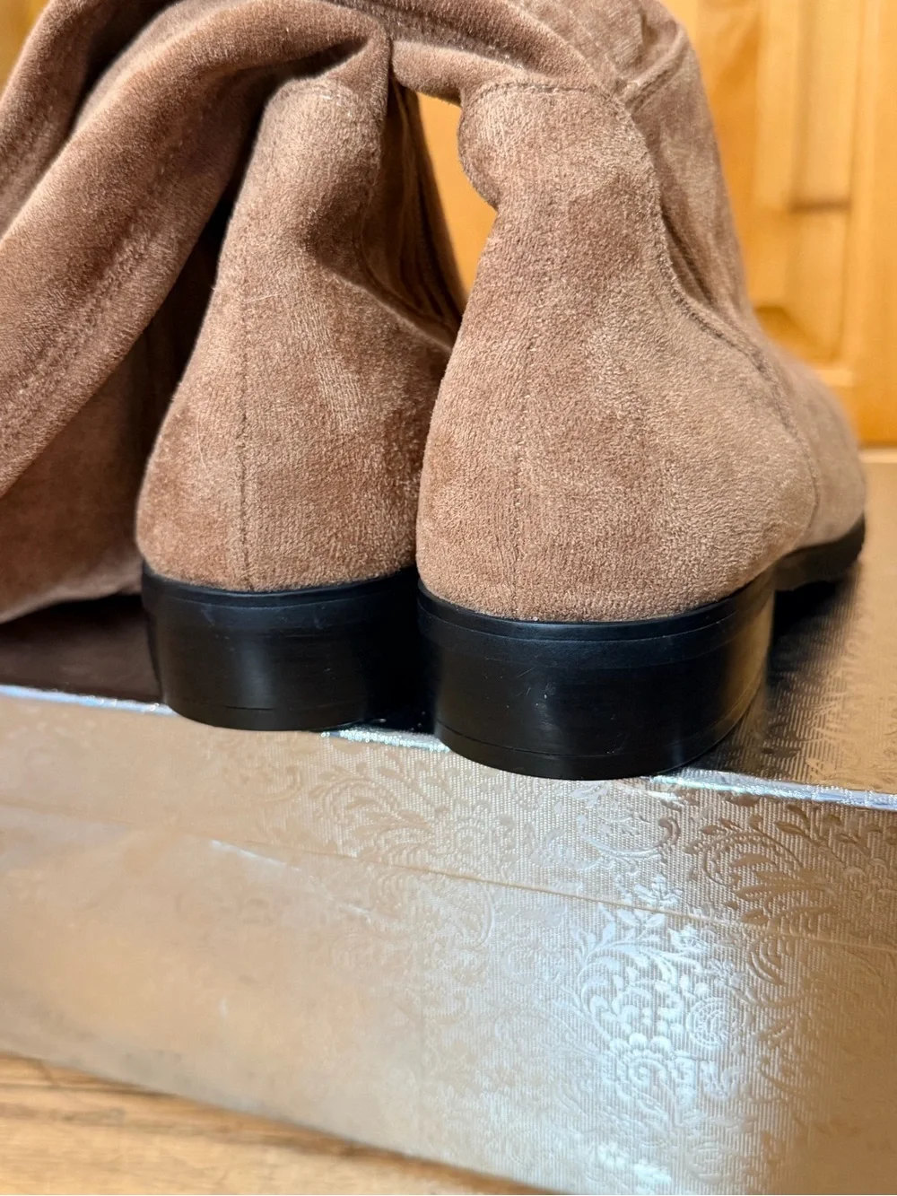 Shoe'N Tale Boots Women Size 6 Faux Suede Stretch Over The Knee‎ Thigh High